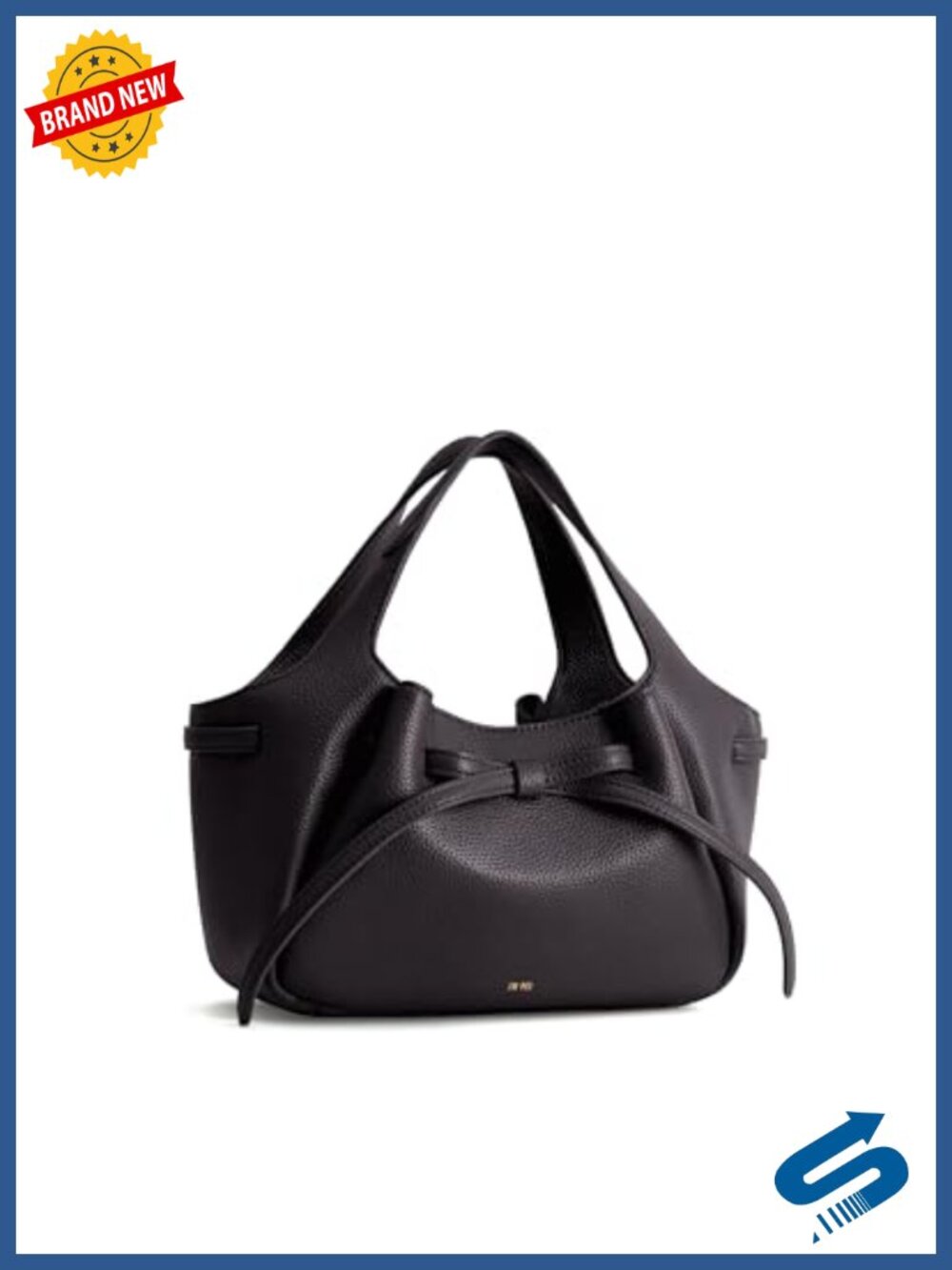 Soft Bow Vegan Leather Tote Bag Crossbody with Card Slot - Picture 5 of 6